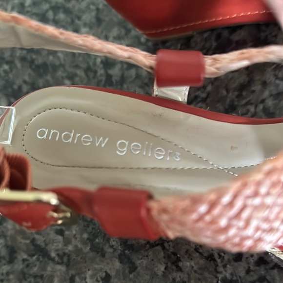 Andrew Geller Wedge Sandals with rafia Braided Straps EUC 8 - Picture 2 of 10